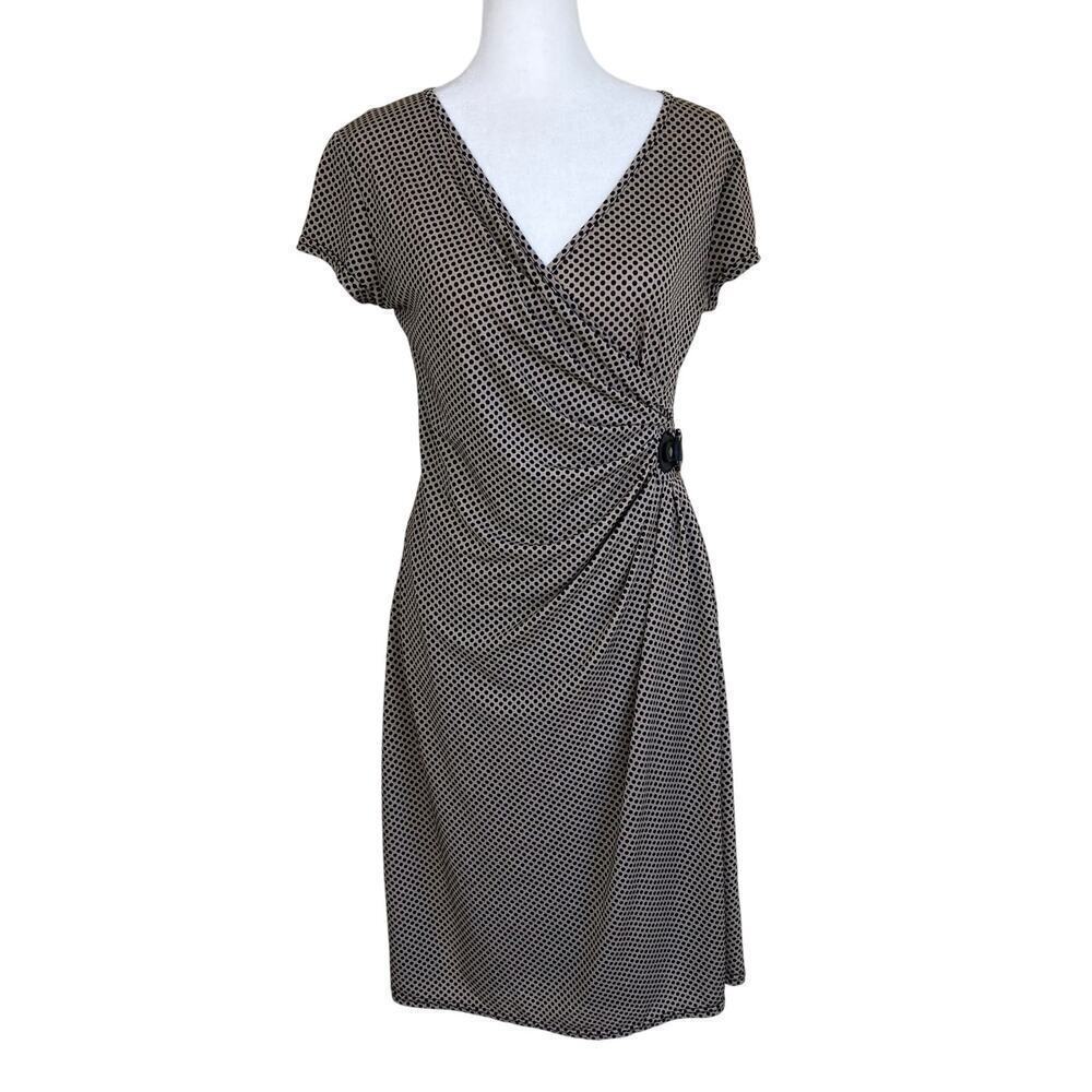 Promod Sz S Retro Feminine Polka Dot Faux Wrap-dress Knee-length Sexy Y2K Twee